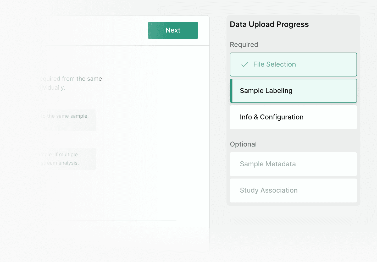 Progress tracker close-up