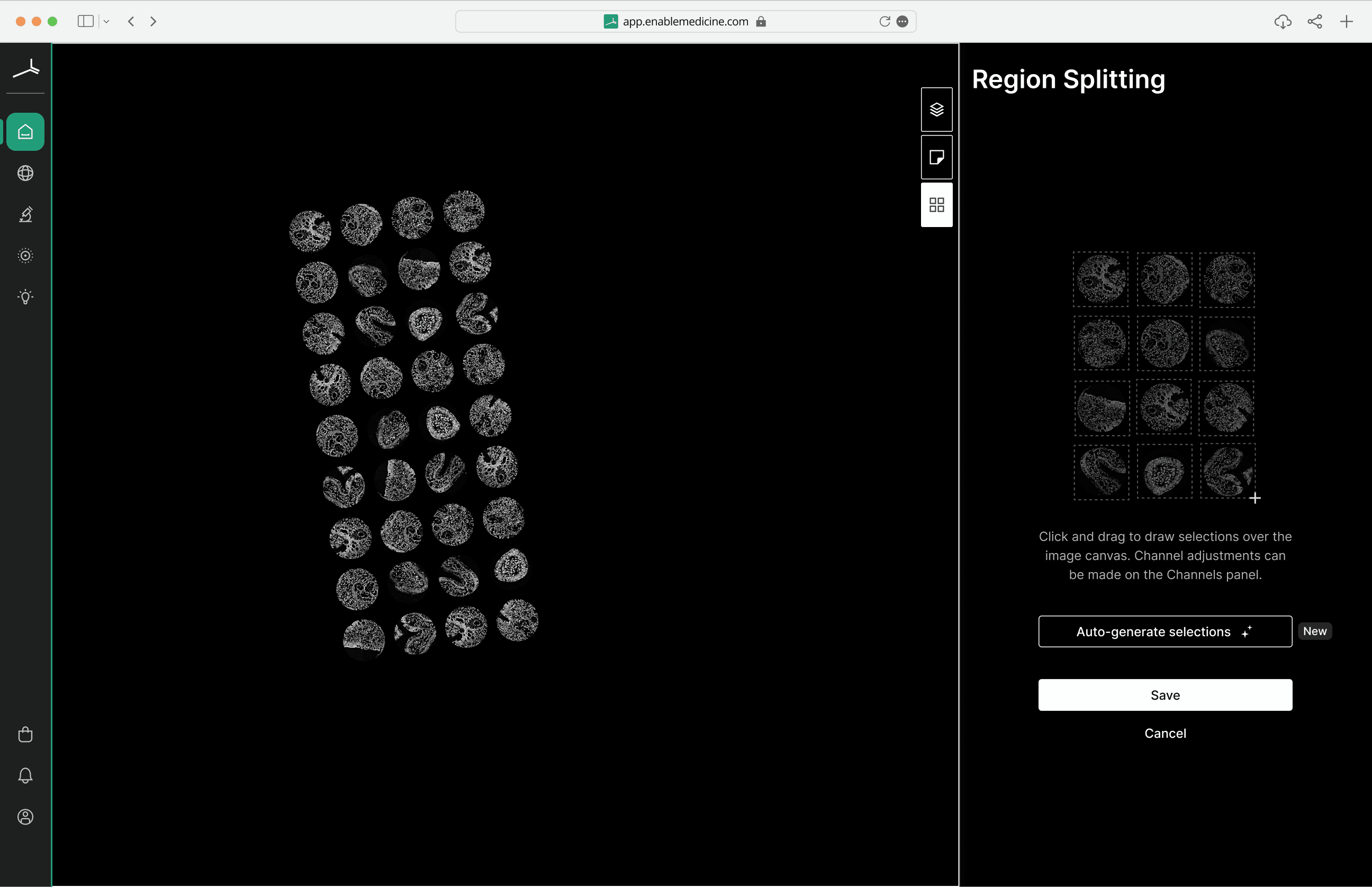 Visualizer — image splitter panel