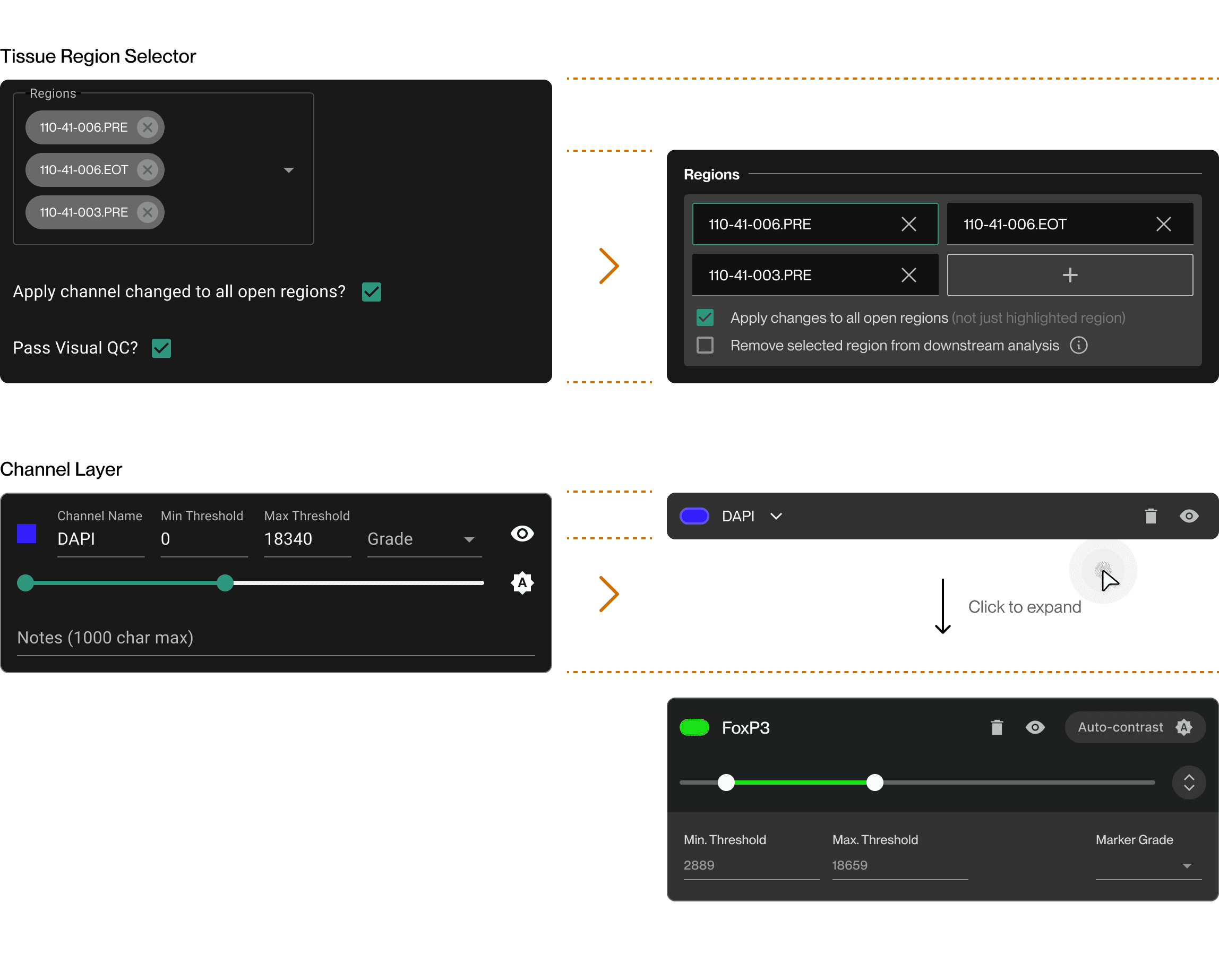 UI size updates to the channel controls