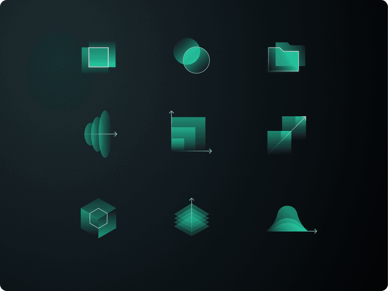 Enable Medicine brand iconography: nine glowing green shapes on a dark grid.